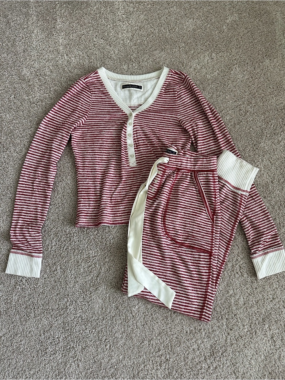 Abercrombie & Fitch Candy Cane striped pajama set